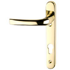 ASEC 92 Lever/Lever UPVC Furniture - 220mm Backplate  - Gold