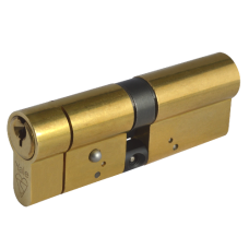 YALE Snap Resistant Euro Double Cylinder 90mm 45/45 40/10/40 Keyed To Differ - Polished Brass