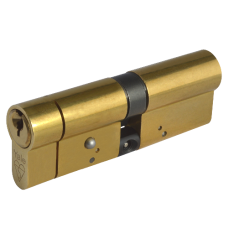 YALE Snap Resistant Euro Double Cylinder 95mm 50/45/10/40 Keyed To Differ - Polished Brass