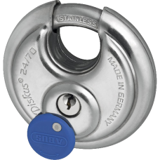 ABUS 24IB Series  Diskus Discus Padlock 71mm Keyed Alike 32528 24IB/70  - Stainless Steel