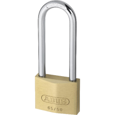 ABUS 65 Series  Long Shackle Padlock 50mm Keyed To Differ 80mm Shackle 65/50HB80  - Brass