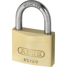 ABUS 65 Series  Open Stainless Steel Shackle Padlock 40mm Pack 65IB/40  - Brass