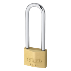 ABUS 65 Series  Long Shackle Padlock 30mm Keyed To Differ 70mm Shackle 65MB/30HB70  - Brass