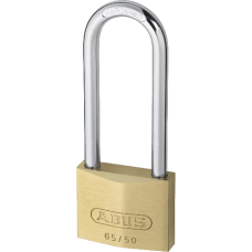 ABUS 65 Series  Long Shackle Padlock 50mm Keyed Alike 6501 80mm Shackle 65/50HB80  - Brass