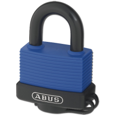 ABUS 70IB Series Aqua Safe Marine Brass Open  Shackle Padlock 50mm Keyed To Differ 70IB/50  - Black & Blue