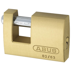 ABUS 82 Series Brass Sliding Shackle Shutter Padlock 63mm Keyed To Differ 82/63  - Hardened Steel