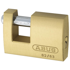 ABUS 82 Series Brass Sliding Shackle Shutter Padlock 63mm Keyed Alike 8501 82/63  - Hardened Steel