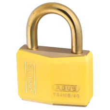 ABUS T84MB Series Brass Open Shackle Padlock 43mm Brass Shackle Keyed Alike 8402 T84MB/40  - Yellow