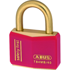 ABUS T84MB Series Brass Open Shackle Padlock 43mm Brass Shackle Keyed Alike 8404 T84MB/40  - Red