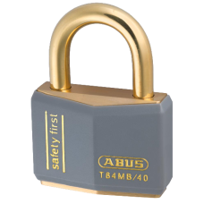 ABUS T84MB Series Brass Open Shackle Padlock 43mm Brass Shackle Keyed Alike 8405 T84MB/40  - Grey