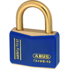 ABUS T84MB Series Brass Open Shackle Padlock 43mm Brass Shackle Keyed Alike 8406 T84MB/40  - Blue
