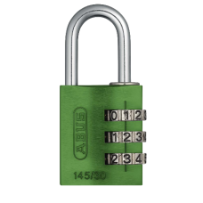 ABUS 145 Series  Aluminium Combination Open Shackle Padlock 30mm Assorted Colours 145/30  - Steel