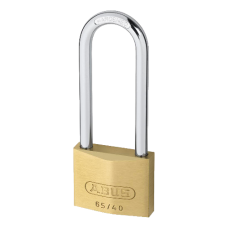 ABUS 65 Series  Long Shackle Padlock 40mm Keyed Alike 404 63mm Shackle 65/40HB63  - Brass