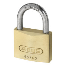 ABUS 65 Series  Open Stainless Steel Shackle Padlock 50mm Keyed Alike 6505 65IB/50  - Brass