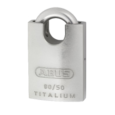 ABUS 90 Series Titalium Stainless Steel Re-Keyable Closed Shackle Padlock 50mm Keyed To Differ 90RK/50 