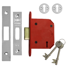 UNION J2103 StrongBOLT 3 Lever Deadlock 75mm Keyed To Differ  - Stainless Steel