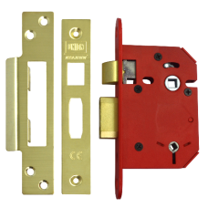 UNION J22WCS StrongBOLT Bathroom Lock 75mm  - Polished Brass