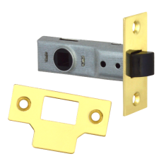 UNION J2600 Essential Tubular Latch 64mm  - Polished Lacquered Brass