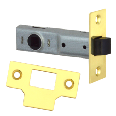 UNION J2600 Essential Tubular Latch 75mm  - Polished Lacquered Brass