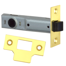 UNION J2600 Essential Tubular Latch 89mm  - Polished Lacquered Brass