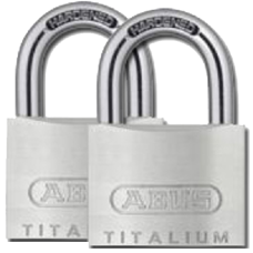 ABUS Titalium 54TI Series Open Shackle Padlock 40mm Keyed Alike Twin Pack 54TI/40C  - Silver