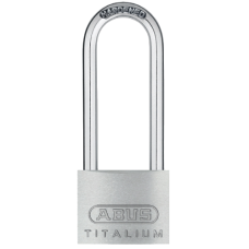 ABUS Titalium 54TI Series Long Shackle Padlock 40mm Keyed To Differ 63mm Shackle 54TI/40HB63  - Silver