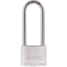 ABUS Titalium 64TI Series Long Shackle Padlock 30mm Keyed To Differ 60mm Shackle 64TI/30HB60  - Silver