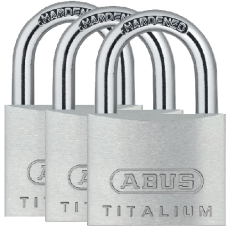 ABUS Titalium 64TI Series Open Shackle Padlock 40mm KA Triple Pack 64TI/40  - Silver