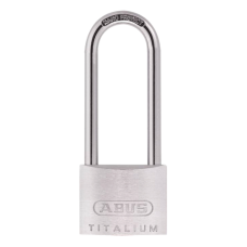 ABUS Titalium 64TI Series Long Shackle Padlock 50mm Keyed To Differ 80mm Shackle 64TI/50HB80  - Silver