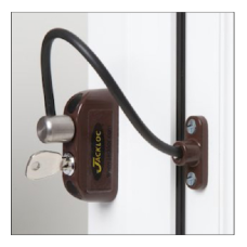 JACKLOC Pro-5 Lockable Cable Window Lock  - Brown