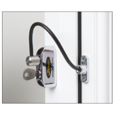 JACKLOC Pro-5 Lockable Cable Window Lock  black sleeve - Chrome Plated