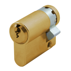 EVVA EPS HZ Half Euro Cylinder KD 41mm 32-9  - Polished Brass