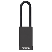 ABUS 74HB Series Long Shackle Lock Out Tag Out Coloured Aluminium Padlock  - Black