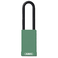 ABUS 74HB Series Long Shackle Lock Out Tag Out Coloured Aluminium Padlock  - Green