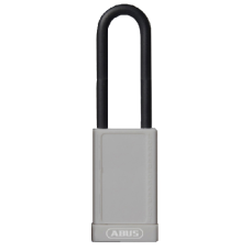 ABUS 74HB Series Long Shackle Lock Out Tag Out Coloured Aluminium Padlock  - Grey