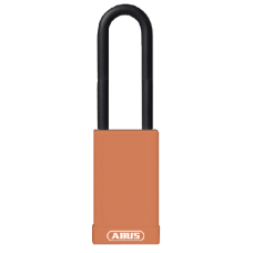 ABUS 74HB Series Long Shackle Lock Out Tag Out Coloured Aluminium Padlock  - Orange