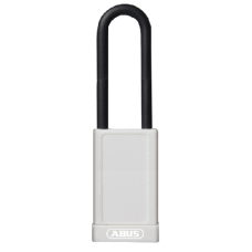 ABUS 74HB Series Long Shackle Lock Out Tag Out Coloured Aluminium Padlock  - White