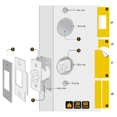 CODELOCKS Fire Kit Intumescent Pack To Suit All Codelocks Tubular Latch Digital Locks