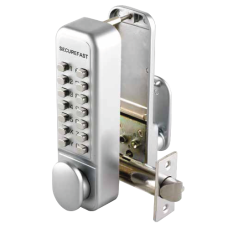 SECUREFAST SBL320 Easy Change Digital Lock with Tubular Latch & Holdback SBL320 60mm BS - Satin Chrome