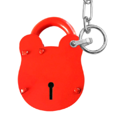 MORGAN ACL100 3 Lever ACL Old English Padlock 67mm ACL100C Padlock & Chain - Red (Powder Coated)