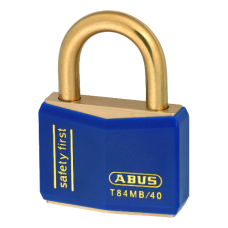 ABUS T84MB Series Brass Open Shackle Padlock 43mm Brass Shackle Keyed To Differ 22717 T84MB/40  - Blue