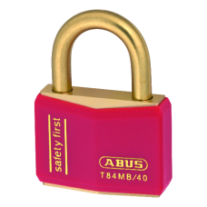 ABUS T84MB Series Brass Open Shackle Padlock 43mm Brass Shackle Keyed To Differ 22715 T84MB/40  - Red