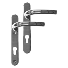 Greenteq Alpha 92 Lever/Lever UPVC Furniture - 220mm Backplate Polished  - Chrome Plated