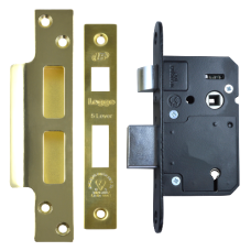 LEGGE N5642 & N5762 BS 5 Lever Sashlock 68mm Keyed To Differ  - Polished Brass