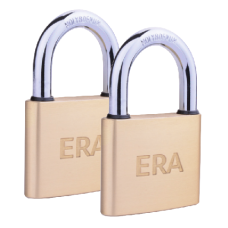 ERA Solid  Padlock 40mm Twin Pack - Brass