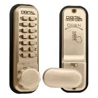 LOCKEY 2435 Series Digital Lock With Holdback  - Polished Brass