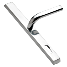 LOXTA 92 Lever/Lever UPVC Furniture - 278mm Backplate  - Polished Silver
