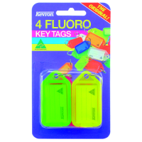 KEVRON ID38 Fluorescent Tags Blister Pack 4 pcs  - Assorted Fluorescent