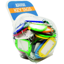 KEVRON ID10 Jumbo Key Tags Counter Tub 60pcs   x 60 - Assorted Colours