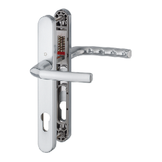 HOPPE Birmingham 92mm UPVC Lever Door Furniture 215mm Screw Centers 1117/3810N 92mm Centres  - Polished Chrome